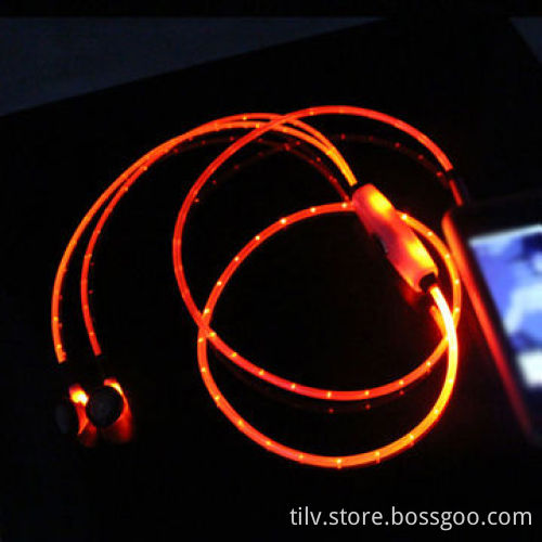 LED light up in-ear earphone with microphone